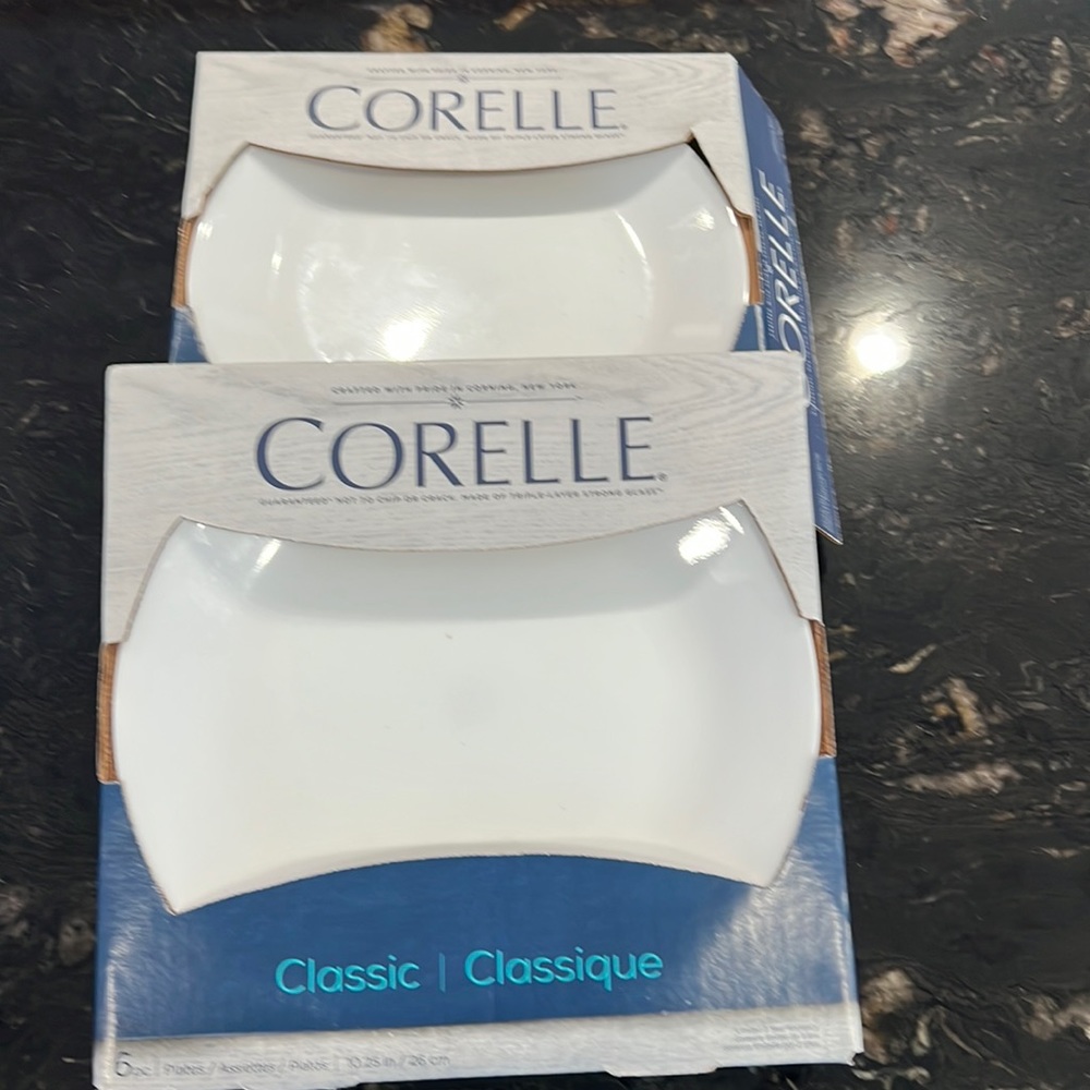 NWT Corelle winter frost,white plates; 6 ea. box